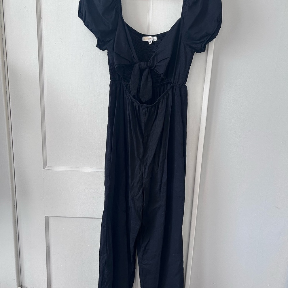 Rewind Black Linen Jumpsuit